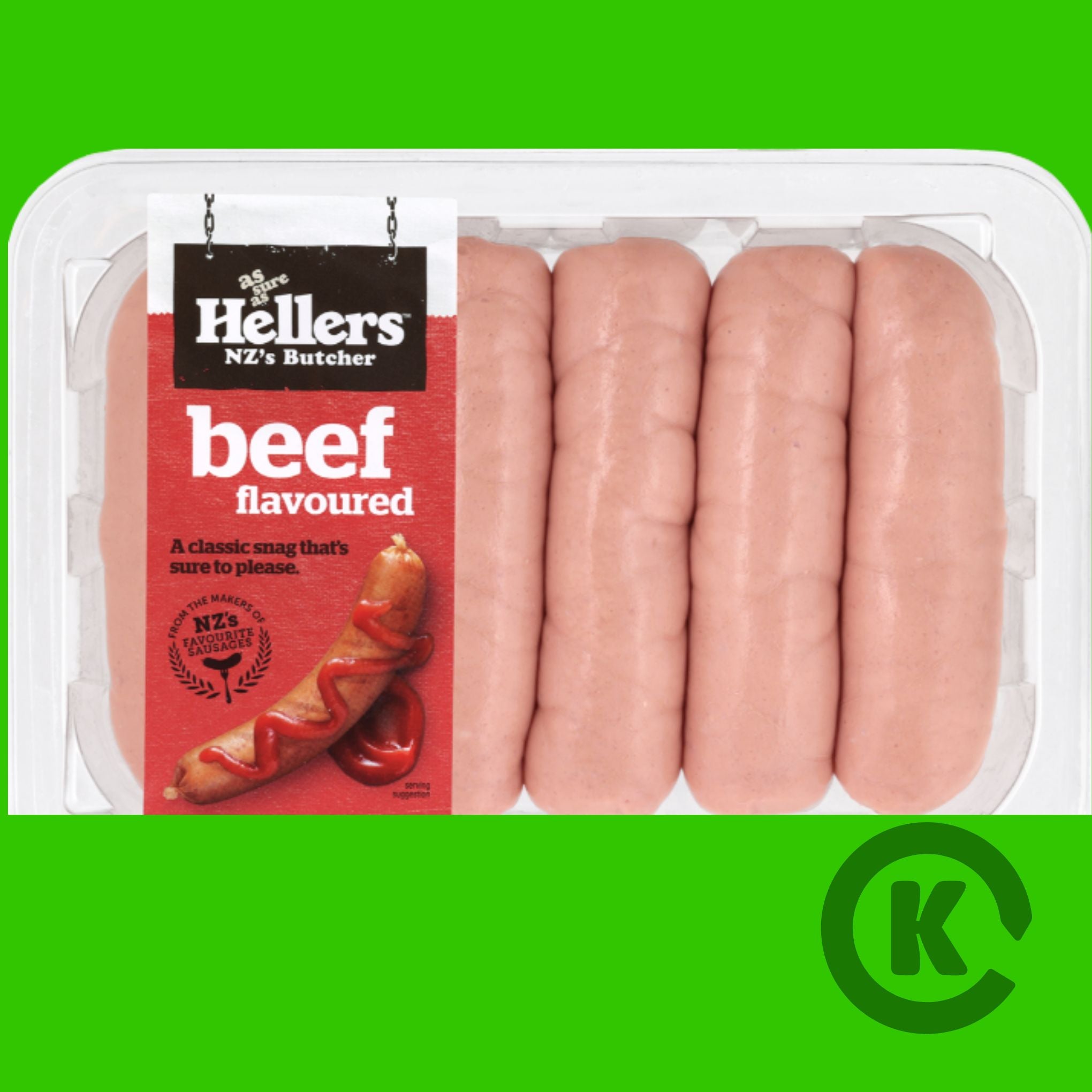 Hellers Beef Flavoured Sausages $6.99kg