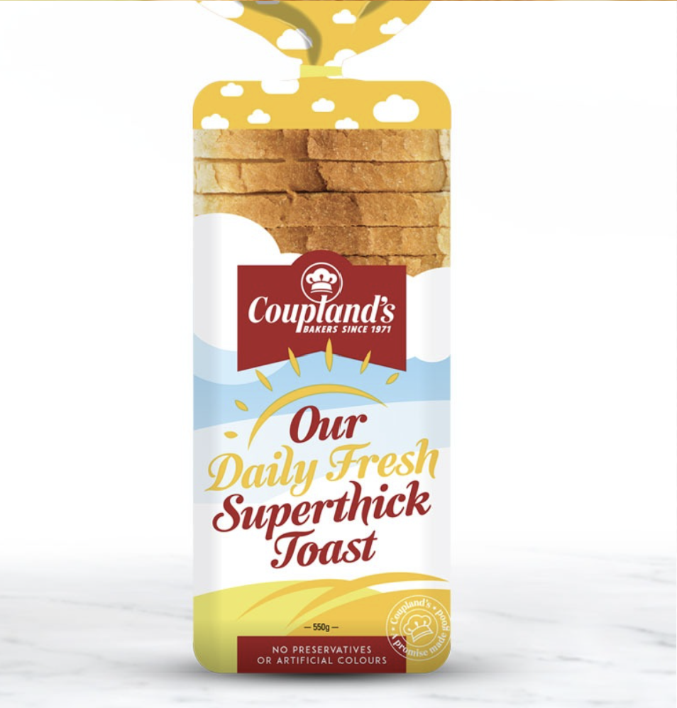 COUPLANDS DAILY FRESH SUPER THICK WHITE TOAST 550G - $1.99